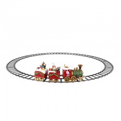 TRENINO ANIMATO PER ALBERO NATALE 46,5x14,5x35,5cm con...