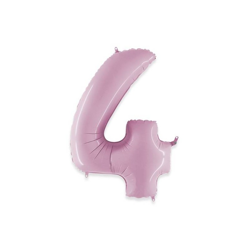 PALLONE NUMERO 4 MYLAR 102cm 40 ROSA