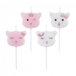 CANDELINE LADY KITTY SU STECCO 8cm 4pz