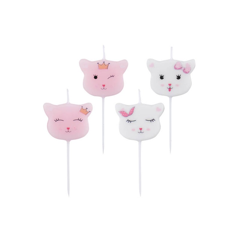 CANDELINE LADY KITTY SU STECCO 8cm 4pz