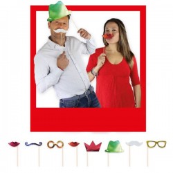 PHOTO BOOTH PARTY METAL 20cm 8pz