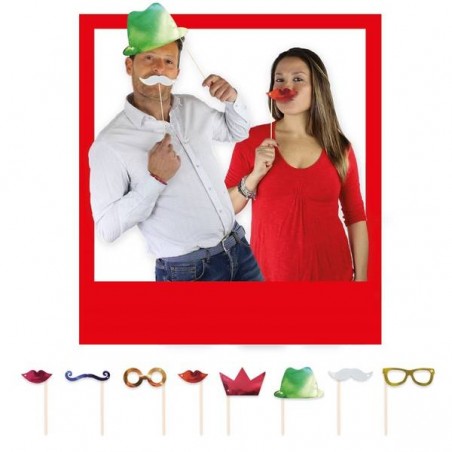 PHOTO BOOTH PARTY METAL 20cm 8pz