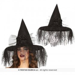 CAPPELLO STREGA CON FIORE E VELO