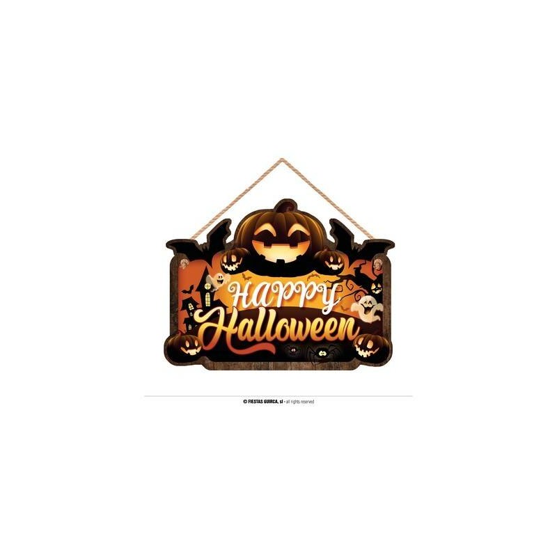 DECORAZIONE PORTA IN LEGNO 35x20cm ZUCCA