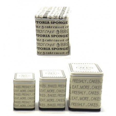 SET 3 SCATOLE IN LATTA C/COPERCHIO COL.AVORIO