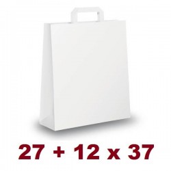 BORSA CARTA BIANCA PIATTINA 27+12x37cm CARTONE da 350pz