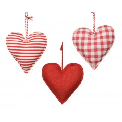 CUORI IN TESSUTO H.10cm MIX ASS.TI ROSSO-BIANCO 1pz
