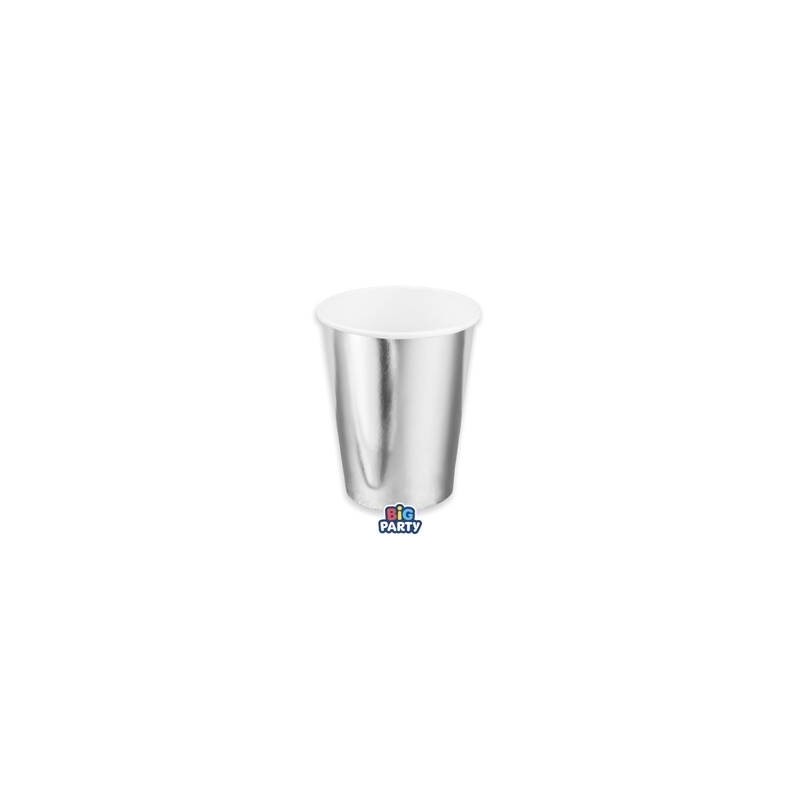 BICCHIERI 250cc WAVY ARGENTO METAL 6pz
