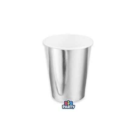 BICCHIERI 250cc WAVY ARGENTO METAL 6pz