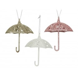 OMBRELLO IN PLASTICA DA APPENDERE CON GLITTER H11,4cm...