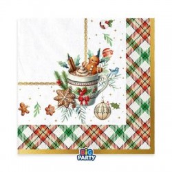 TOVAGLIOLI 33x33cm TARTAN GINGERBREAD 16pz