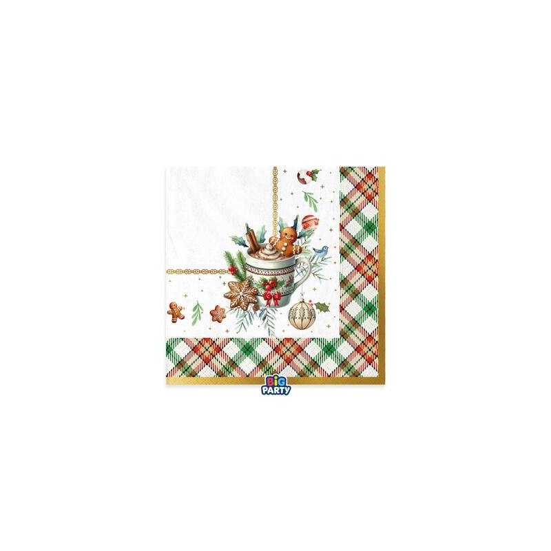 TOVAGLIOLI 33x33cm TARTAN GINGERBREAD 16pz