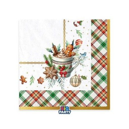 TOVAGLIOLI 33x33cm TARTAN GINGERBREAD 16pz