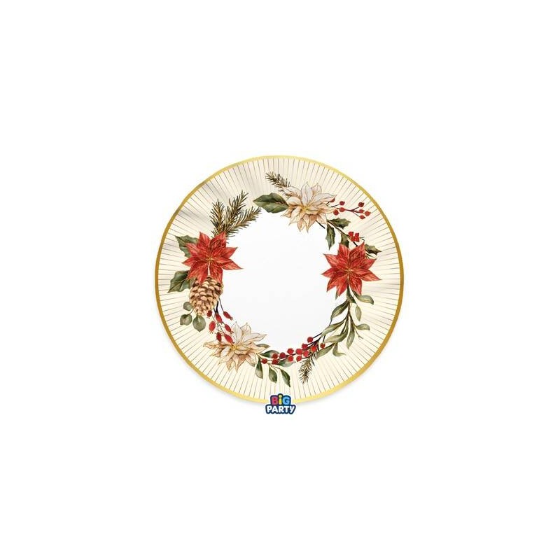 PIATTI MAXI ø30cm BOUQUET DE NOEL 6pz