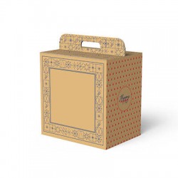SCATOLA REGALO C/MANIGLIA LINEA 90 28x20,5x34cm NATURAL CHRISTMAS