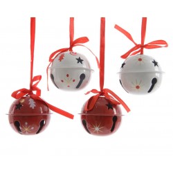 CAMPANA IN FERRO C/FILO ø6cm H.6cm 4ass.ti ROSSO/BIANCO 1pz