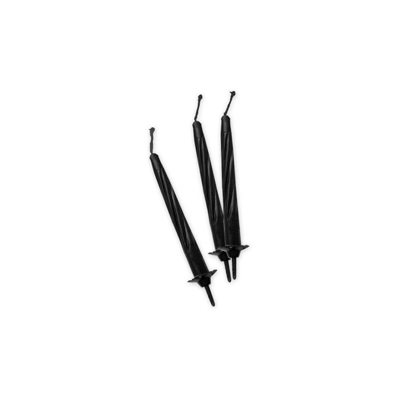 CANDELINE C/SUPPORTO 12pz 8cm NERO