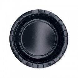 PIATTI DESSERT ECOLOR BIODEGRADABILI 18cm NERO 25pz