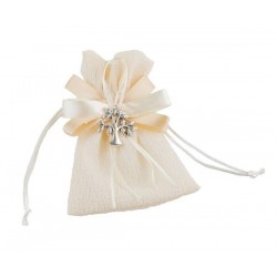 SACCHETTO AVORIO C/ALBERO VITA METALLO H.11cm 12pz