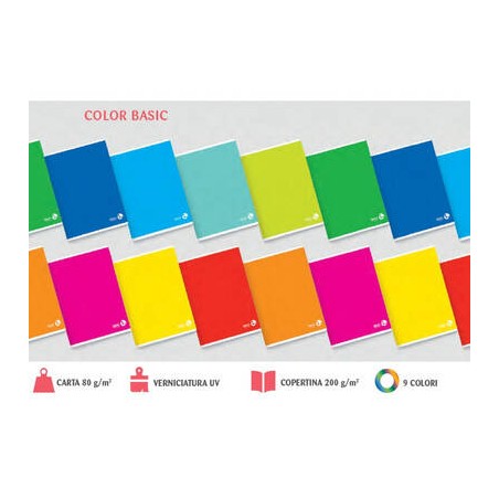 QUADERNO COLOR BASIC 5mm 80pag