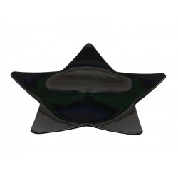 PIATTO PLASTICA 28x28cm STELLA GLITTER NERO