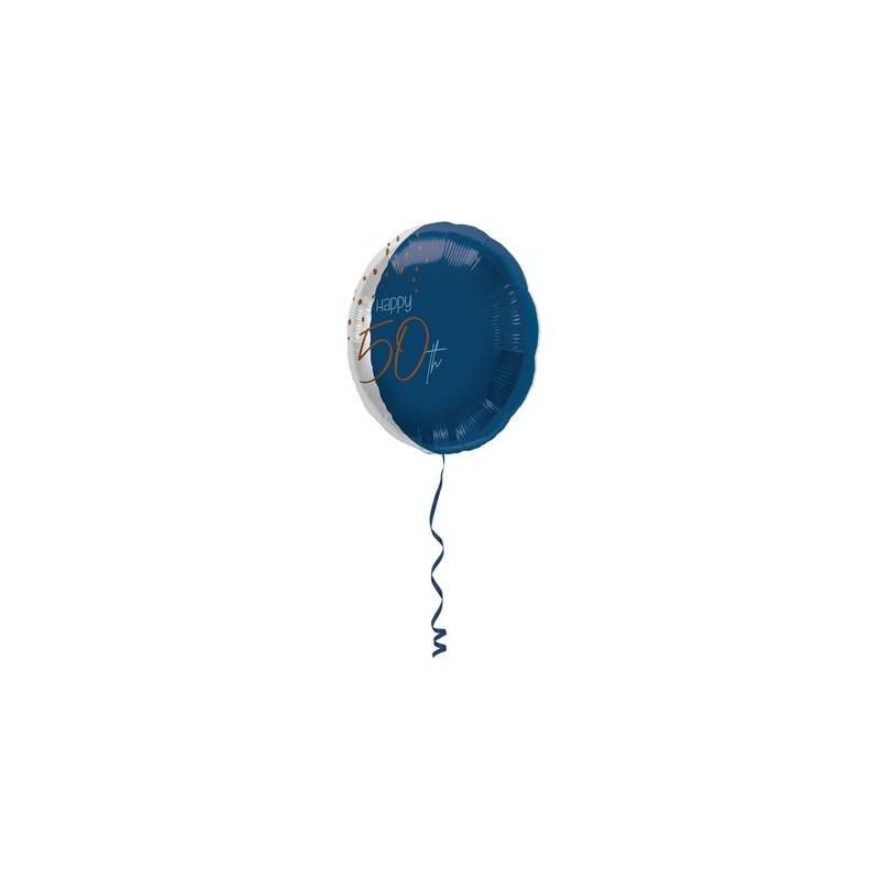 PALLONE MYLAR 18'' 45cm 50 ANNI ELEGANT TRUE BLUE