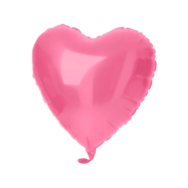 PALLONE MYLAR 18'' CUORE ROSA ACCESO SATIN 45cm