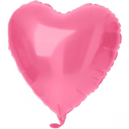 PALLONE MYLAR 18'' CUORE ROSA ACCESO SATIN 45cm