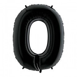 PALLONE NUMERO 0 MYLAR 102cm 40 NERO