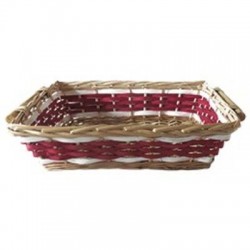 CESTO RETTANGOLARE BICOLOR BORDEAUX 45x34x12cm CEN02770