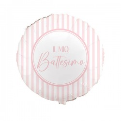 PALLONE MYLAR IL MIO BATTESIMO ROSA 45cm