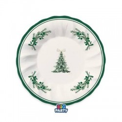 PIATTI FONDI ø24cm GREEN CHRISTMAS 6pz