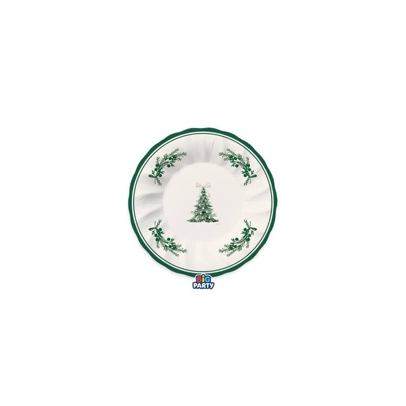 PIATTI FONDI ø24cm GREEN CHRISTMAS 6pz