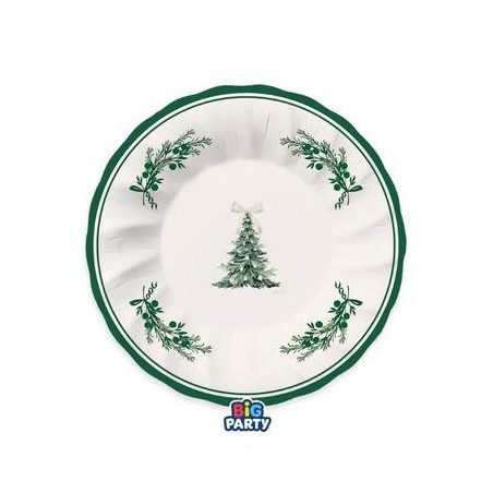 PIATTI FONDI ø24cm GREEN CHRISTMAS 6pz