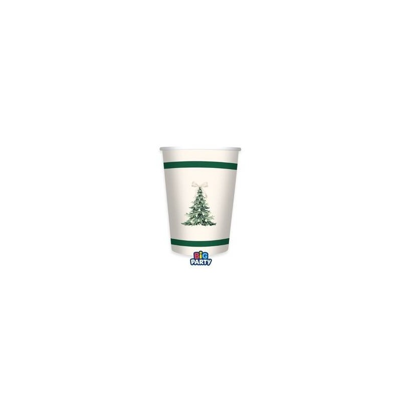 BICCHIERI 250cc GREEN CHRISTIMAS 6pz