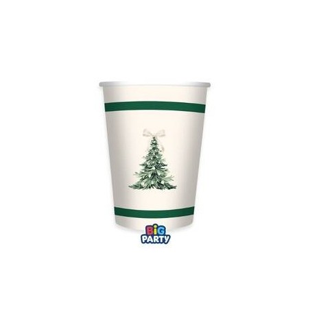 BICCHIERI 250cc GREEN CHRISTIMAS 6pz