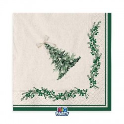 TOVAGLIOLI 33x33cm GREEN CHRISTIMAS 6pz