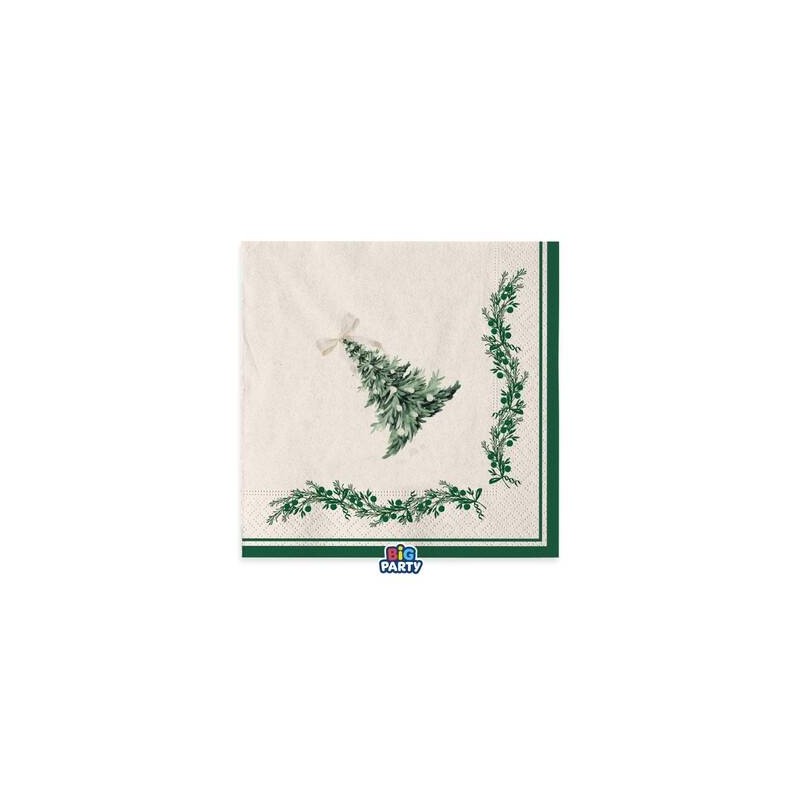 TOVAGLIOLI 33x33cm GREEN CHRISTIMAS 6pz