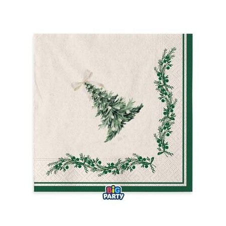 TOVAGLIOLI 33x33cm GREEN CHRISTIMAS 6pz