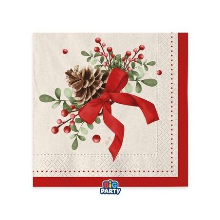 TOVAGLIOLI 33x33cm CHRISTIMAS HOLIDAY 6pz