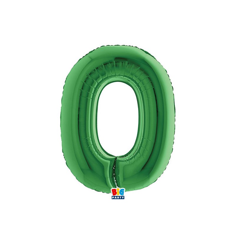 PALLONE NUMERO 0 MYLAR 102cm 40 VERDE