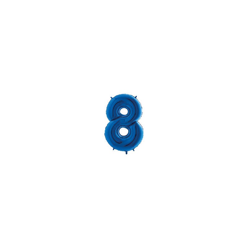 PALLONE NUMERO 8 MYLAR 102cm 40 BLU