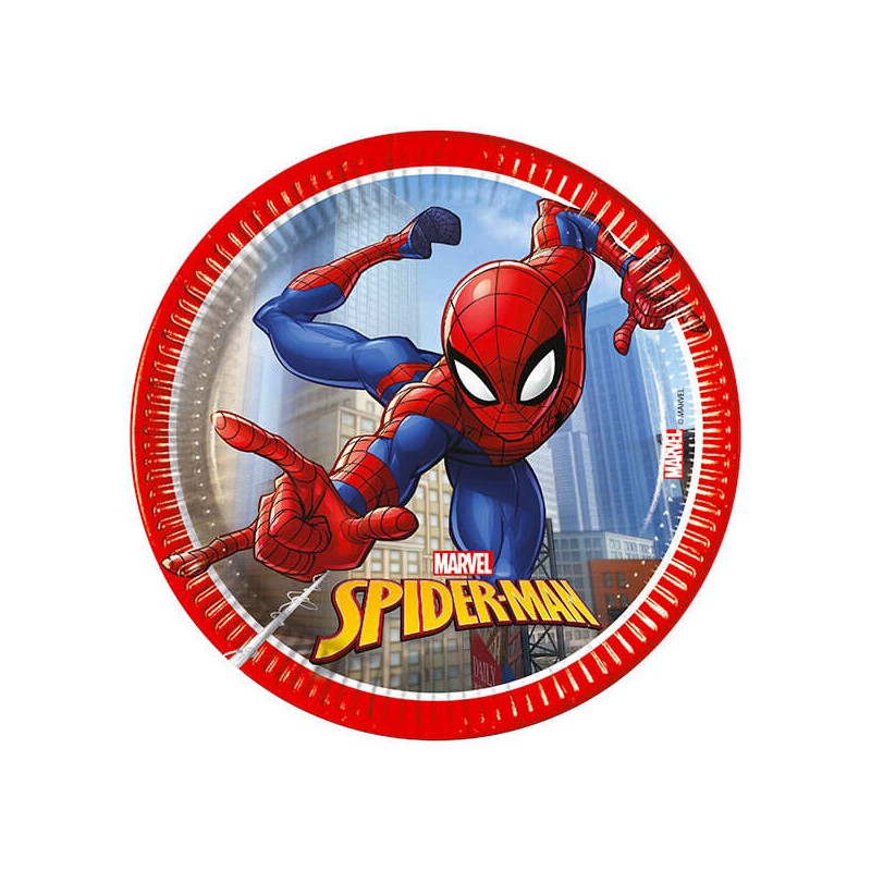 PIATTI DESSERT 20cm SPIDERMAN CRIME FIGHTER 8pz