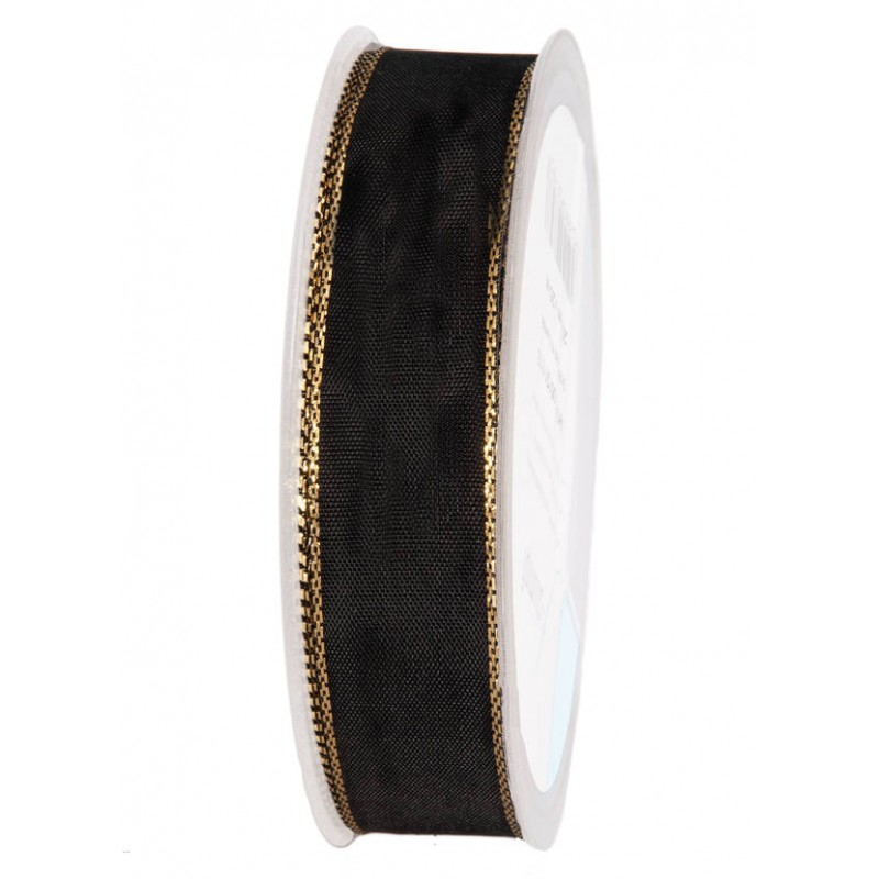 NASTRO LUREX BORDO ORO mm25xmt25 NERO