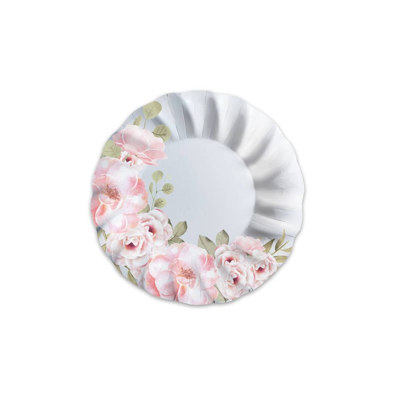 PIATTI CARTA FONDI ø24cm FLORAL 6pz