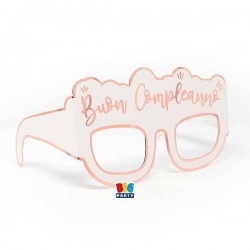 OCCHIALINI IN CARTA BUON COMPLEANNO ROSE GOLD 6pz