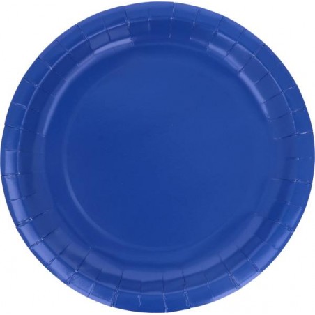 PIATTI DESSERT CARTA BIODEGRADABILI 18cm BLU 25pz