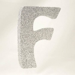 LETTERA POLISTIROLO GLITTER ARGENTO mm120x90 F