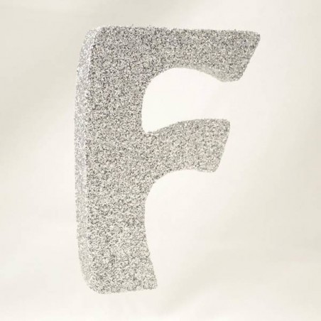 LETTERA POLISTIROLO GLITTER ARGENTO mm120x90 F