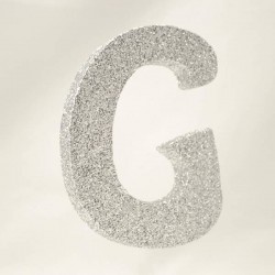 LETTERA POLISTIROLO GLITTER ARGENTO mm120x90 G